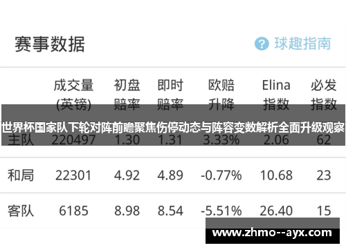 世界杯国家队下轮对阵前瞻聚焦伤停动态与阵容变数解析全面升级观察 世界杯国家队下轮对阵前瞻聚焦伤停动态与阵容变数解析全面升级观察